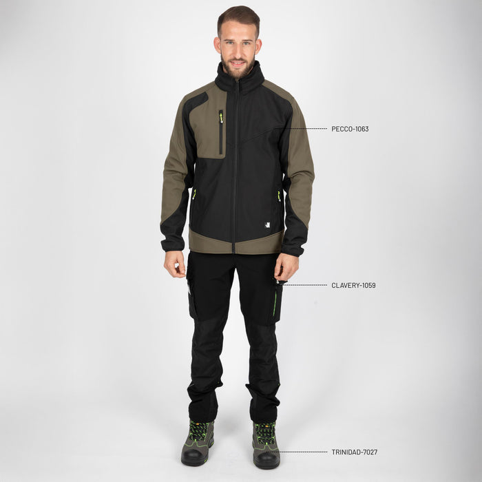 PECCO - BLOUSON DE TRAVAIL EN SOFTSHELL - 1063 | Noir / Kaki