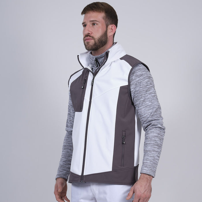 FABIO - GILET SANS MANCHES DE TRAVAIL - 1064 | Blanc / Gris
