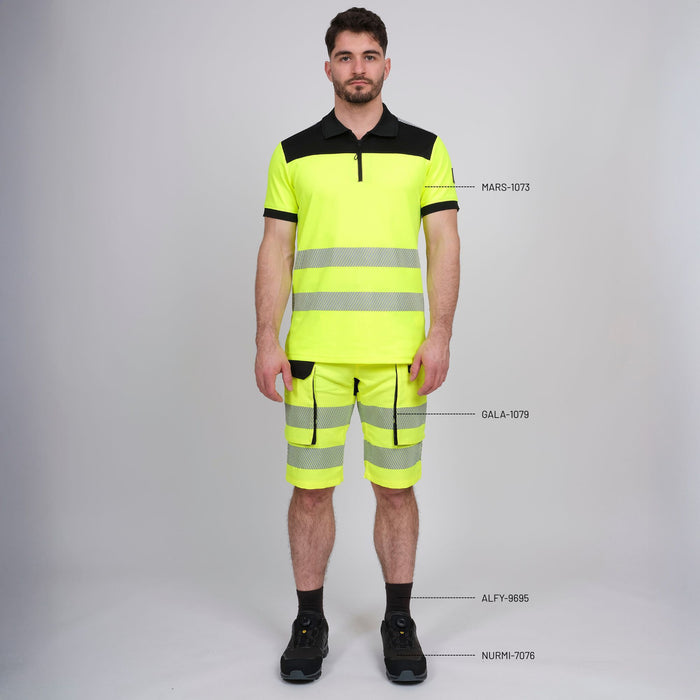 MARS - POLO DE TRAVAIL HAUTE VISIBILITÉ - 1073 | Jaune fluo
