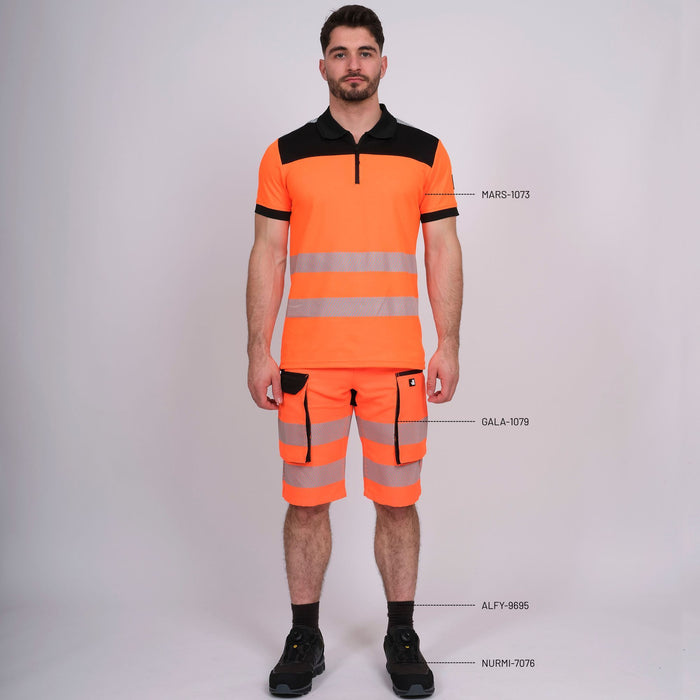 MARS - POLO DE TRAVAIL HAUTE VISIBILITÉ - 1073 | Orange fluo