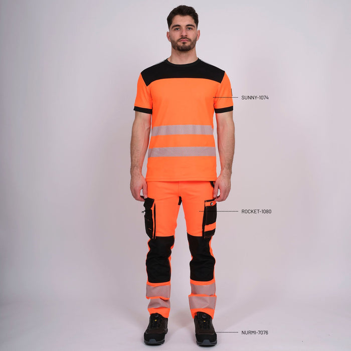 SUNNY - T-SHIRT M. COURTES HAUTE VISIBILITÉ - 1074 | Orange fluo