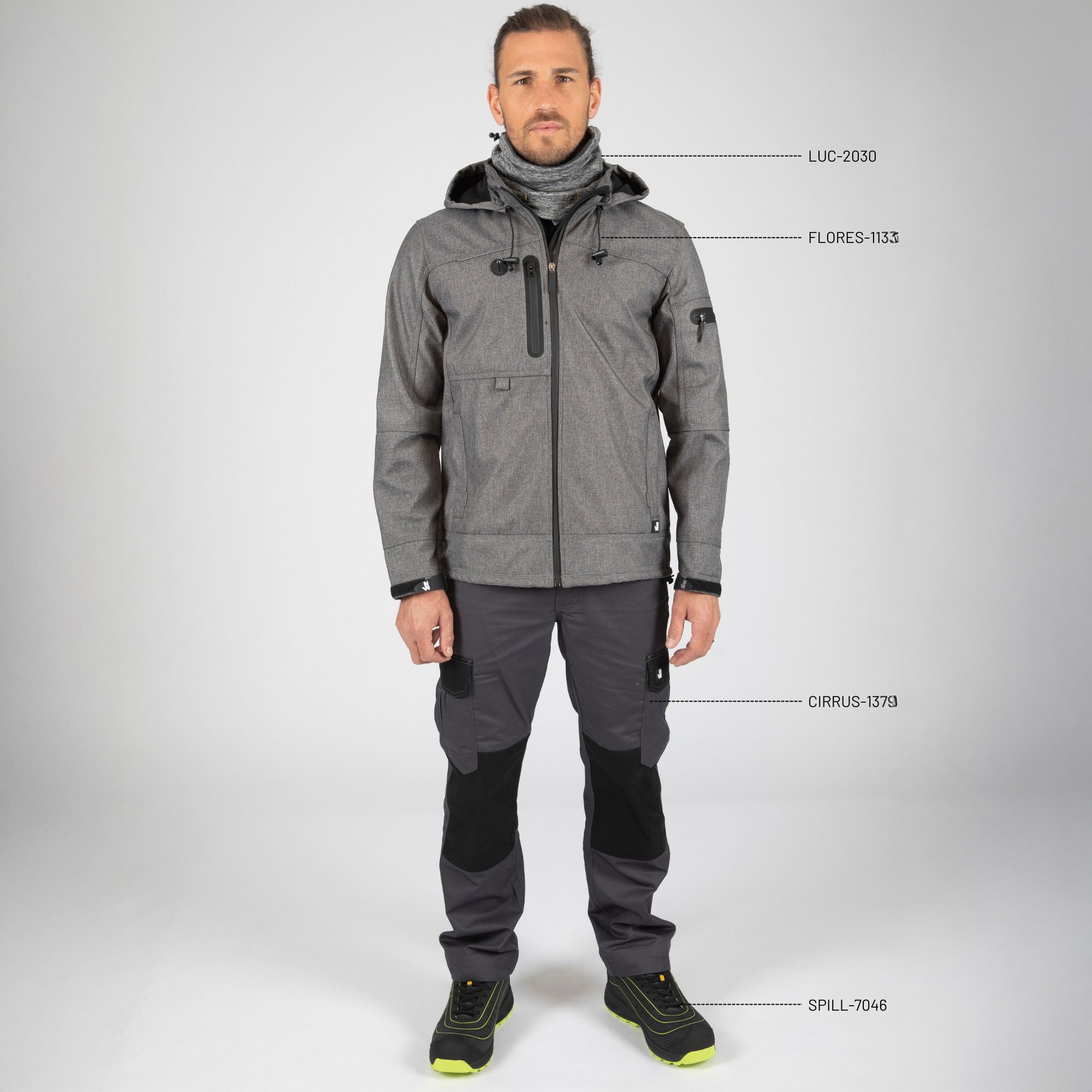 FLORES - BLOUSON DE TRAVAIL EN SOFTSHELL - 1133 | Promo Gris Chiné