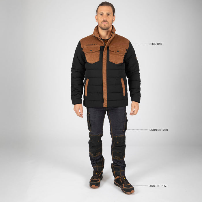 NICK - WORK DOWN JACKET - 1146 | Black / Camel