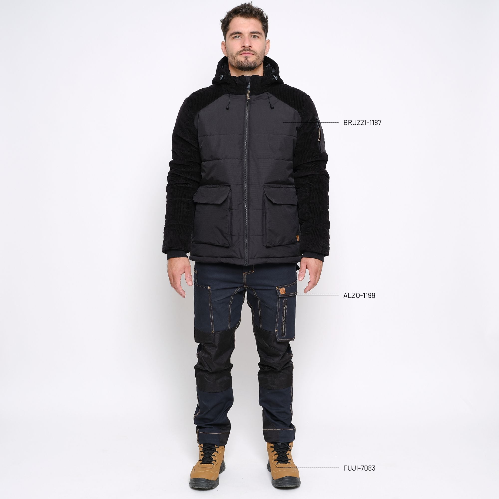 BRUZZI - WORK DOWN JACKET - 1187 | Black
