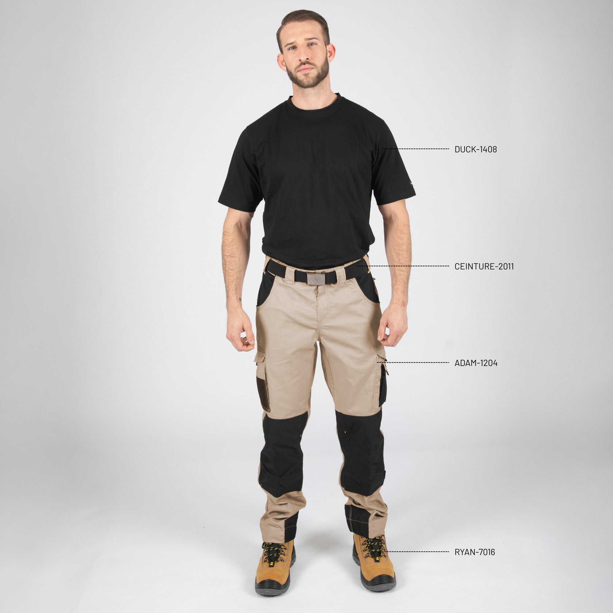 ADAM - PANTALON DE TRAVAIL - 1204 | Beige / Noir