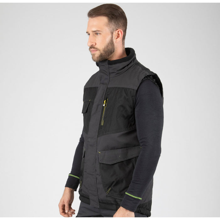 ALI - GILET SANS MANCHES DE TRAVAIL - 1206 | Gris / Noir