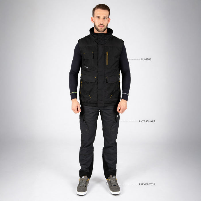 ALI - GILET SANS MANCHES DE TRAVAIL - 1206 | Noir