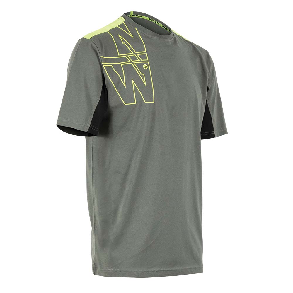 PETER - T-SHIRT MANCHES COURTES - 1210 | Anthracite / Jaune fluo
