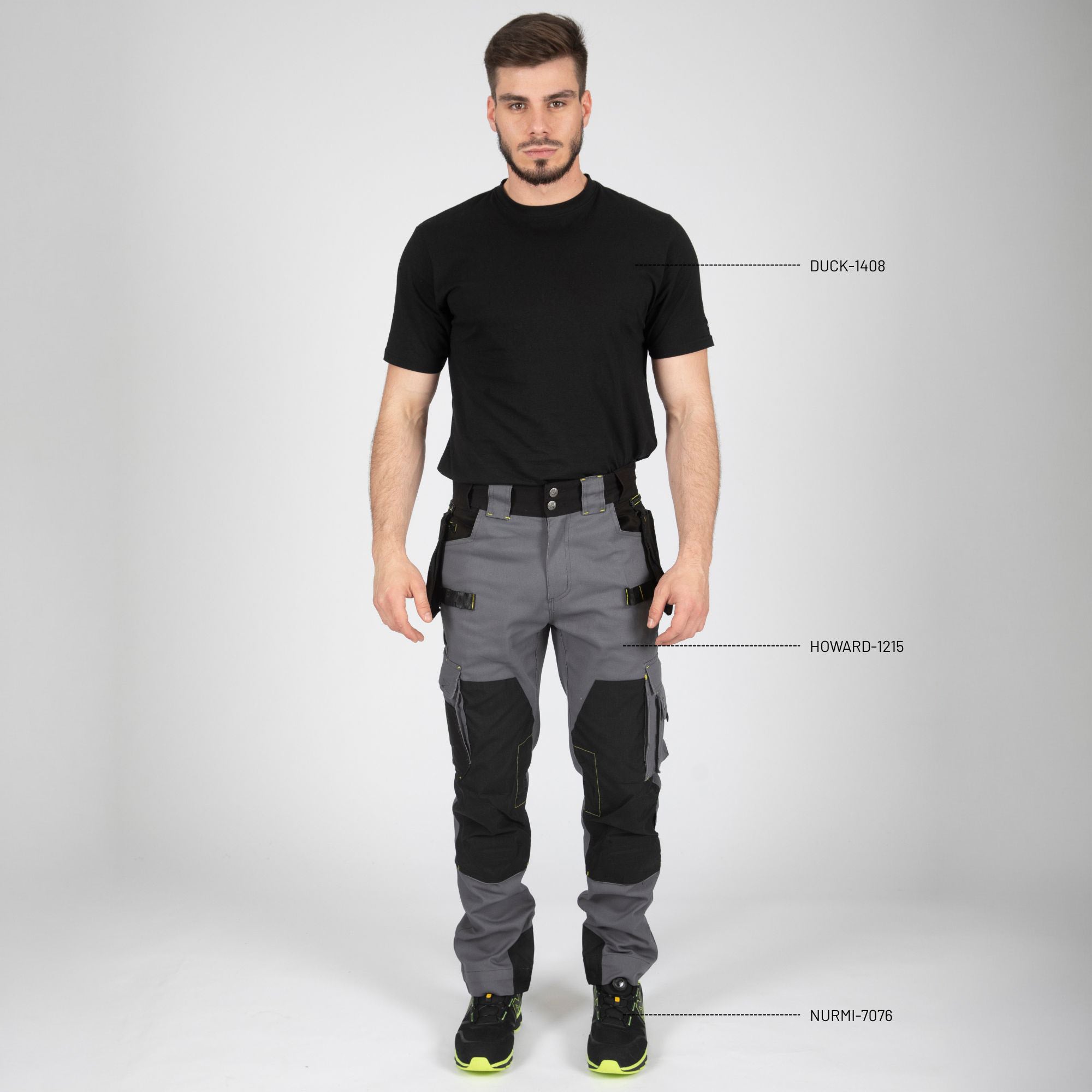 HOWARD - PANTALON DE TRAVAIL - 1215 | Gris / Noir