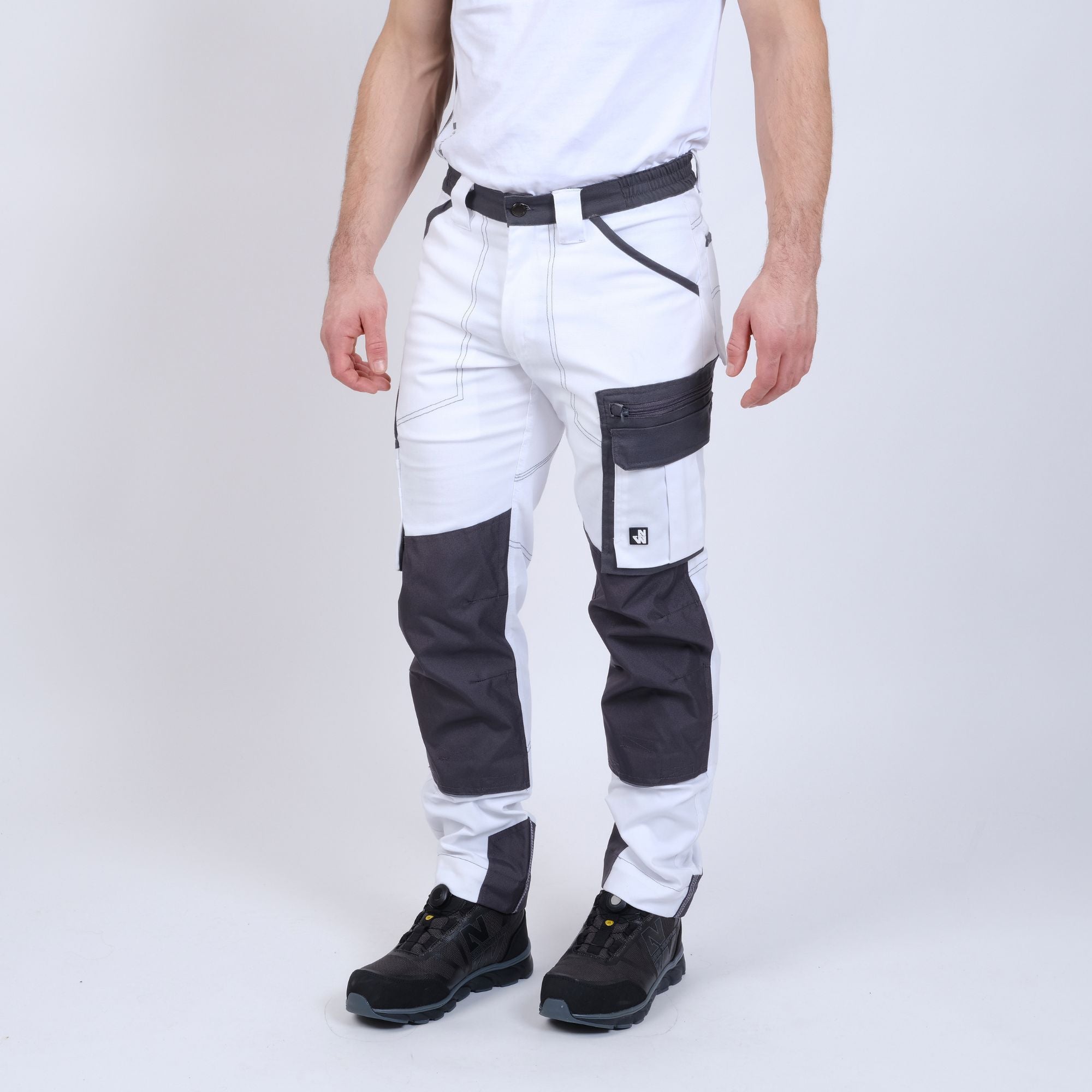CARY - PANTALON DE TRAVAIL - 1254 | Blanc / Gris