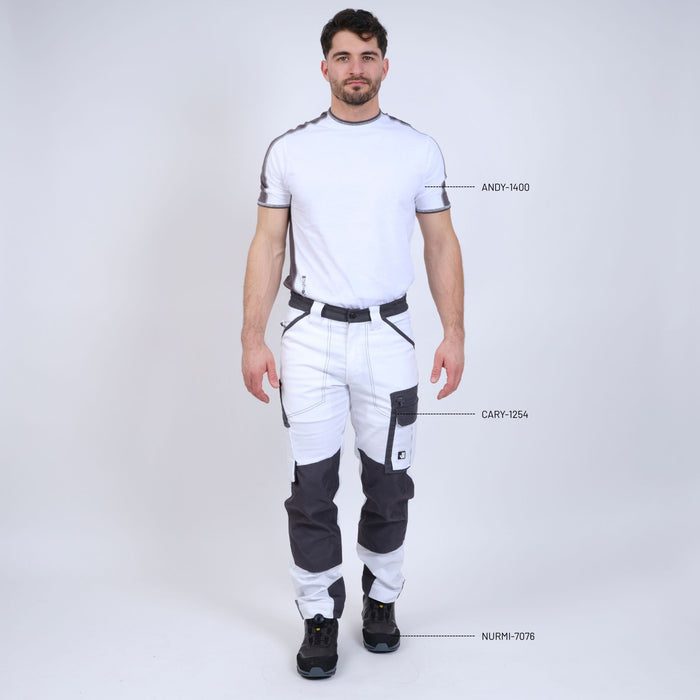 CARY - PANTALON DE TRAVAIL - 1254 | Blanc / Gris