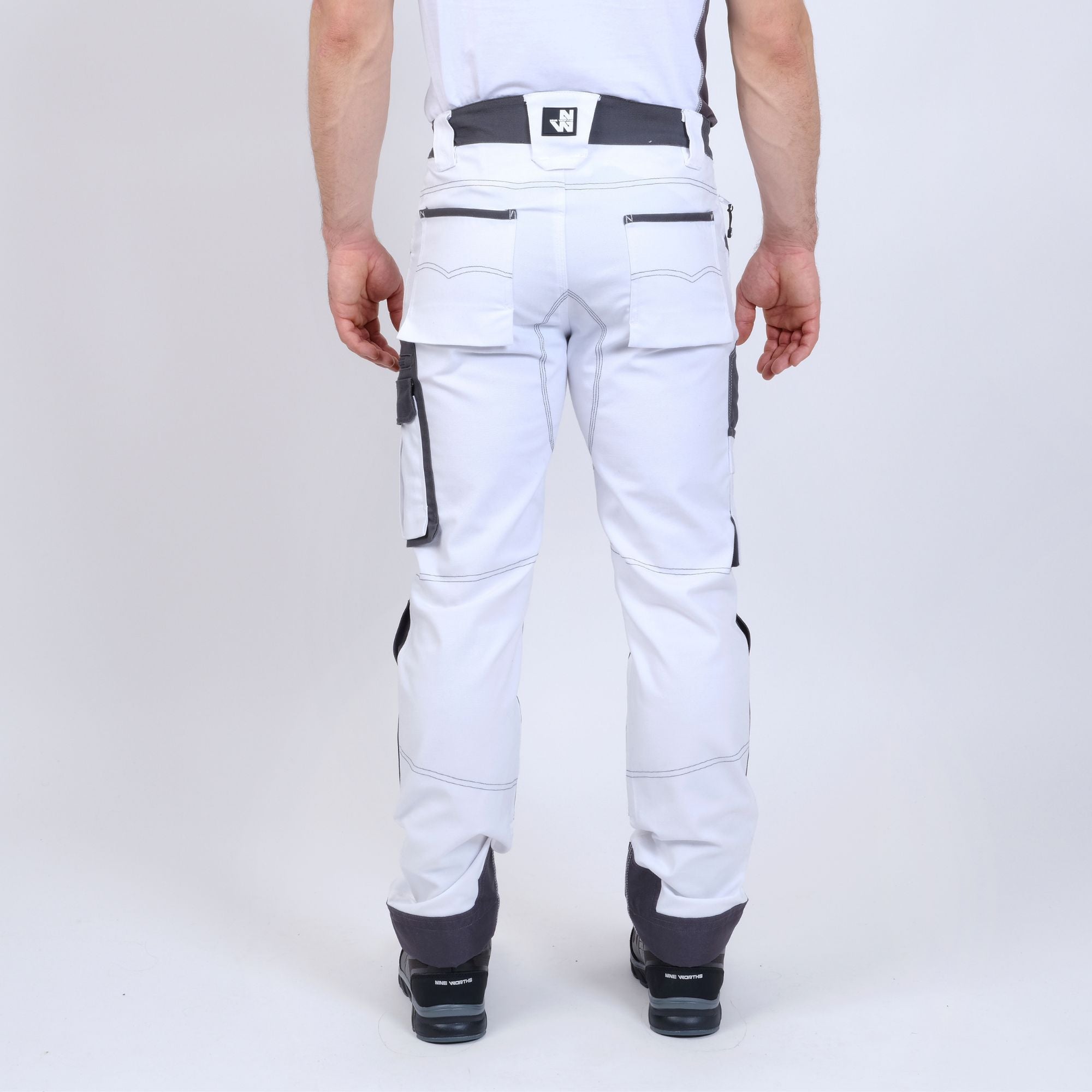 CARY - PANTALON DE TRAVAIL - 1254 | Blanc / Gris