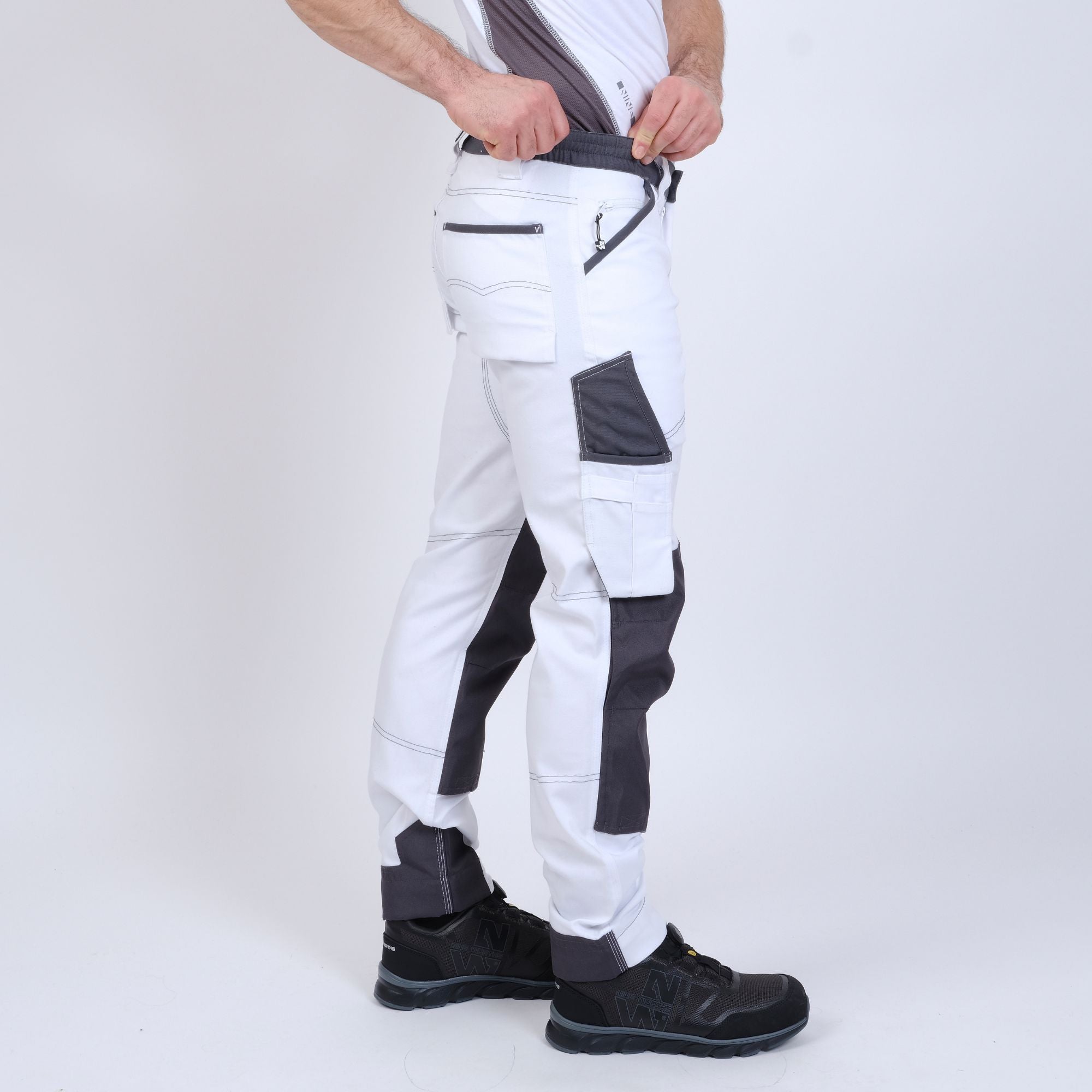 CARY - PANTALON DE TRAVAIL - 1254 | Blanc / Gris
