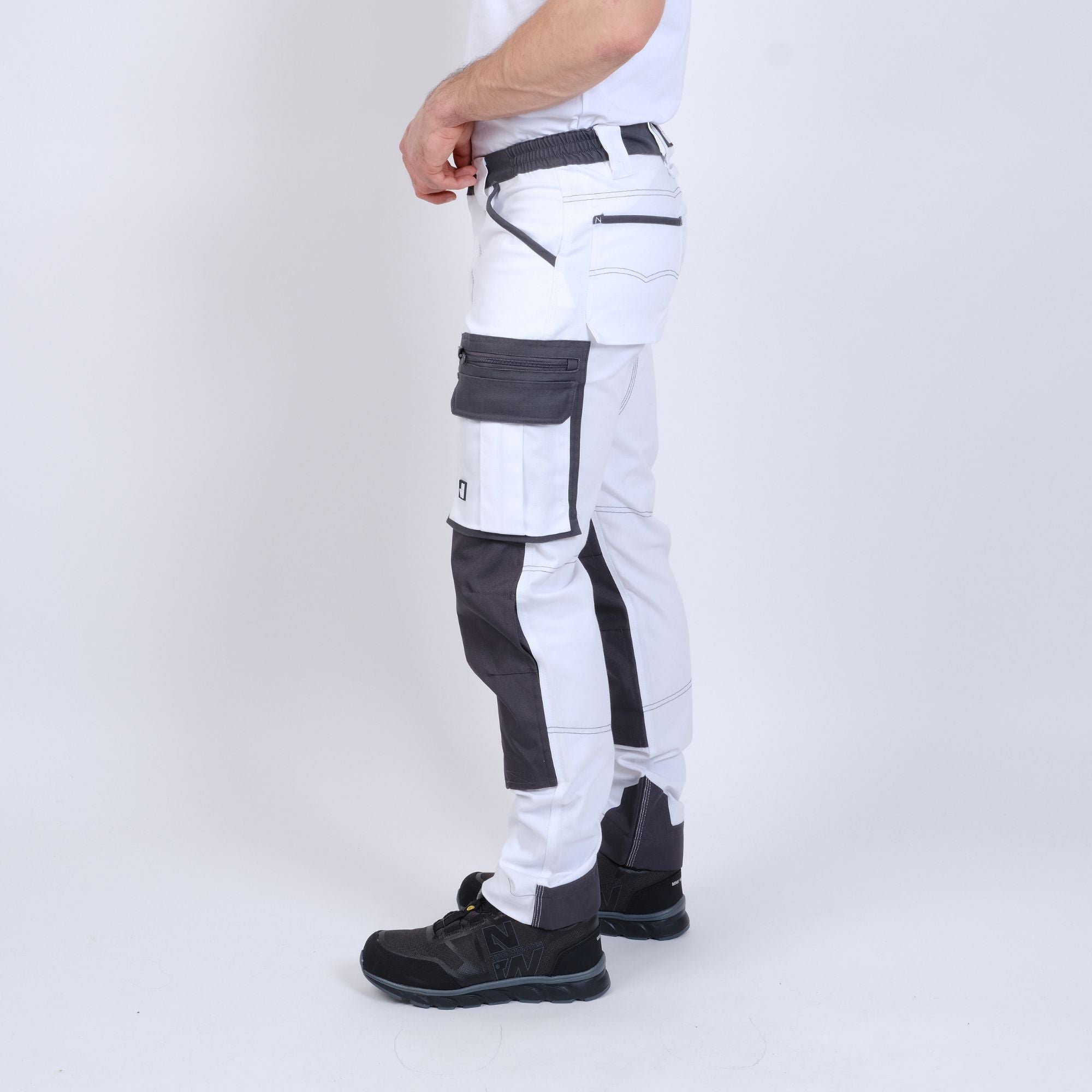 CARY - PANTALON DE TRAVAIL - 1254 | Blanc / Gris
