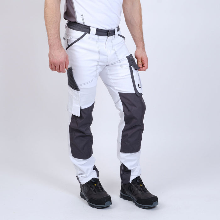 CARY - PANTALON DE TRAVAIL - 1254 | Blanc / Gris