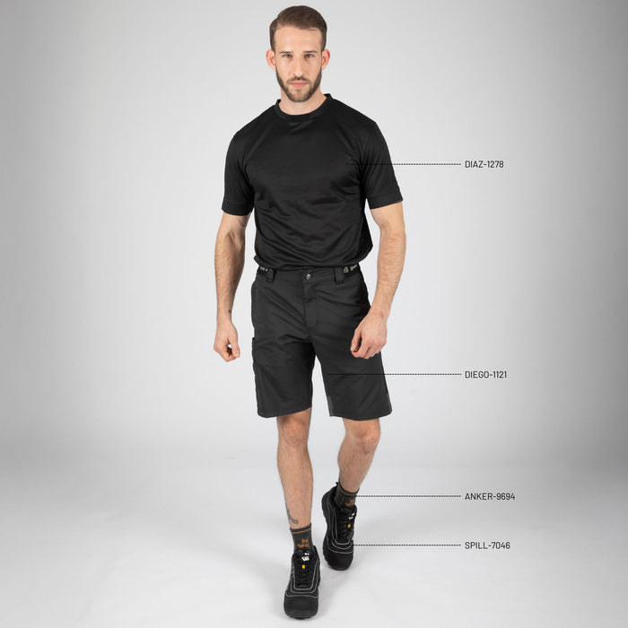 DIAZ - T-SHIRT MANCHES COURTES DE TRAVAIL - 1278 | Noir