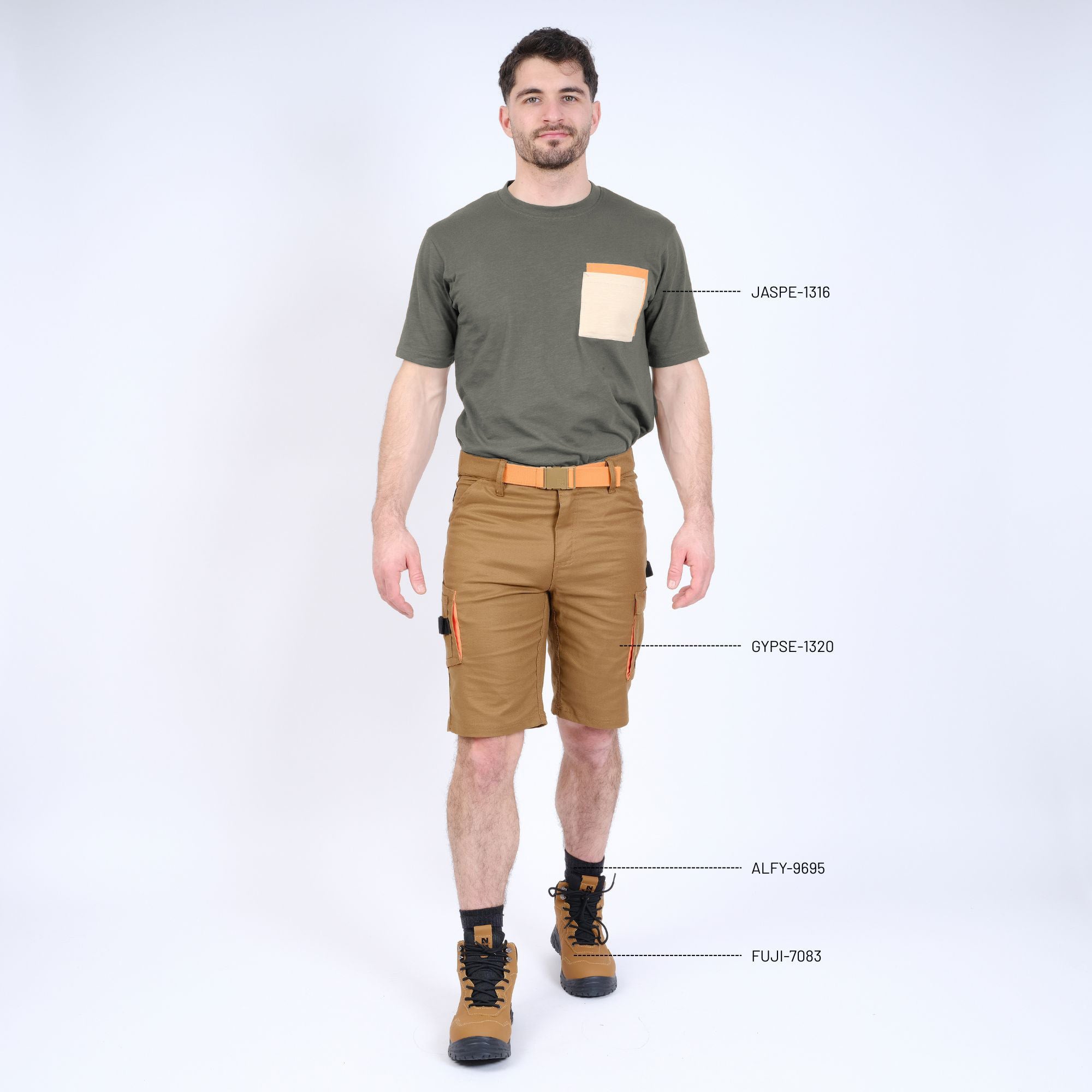 JASPE - T-SHIRT MANCHES COURTES DE TRAVAIL - 1316 | Kaki