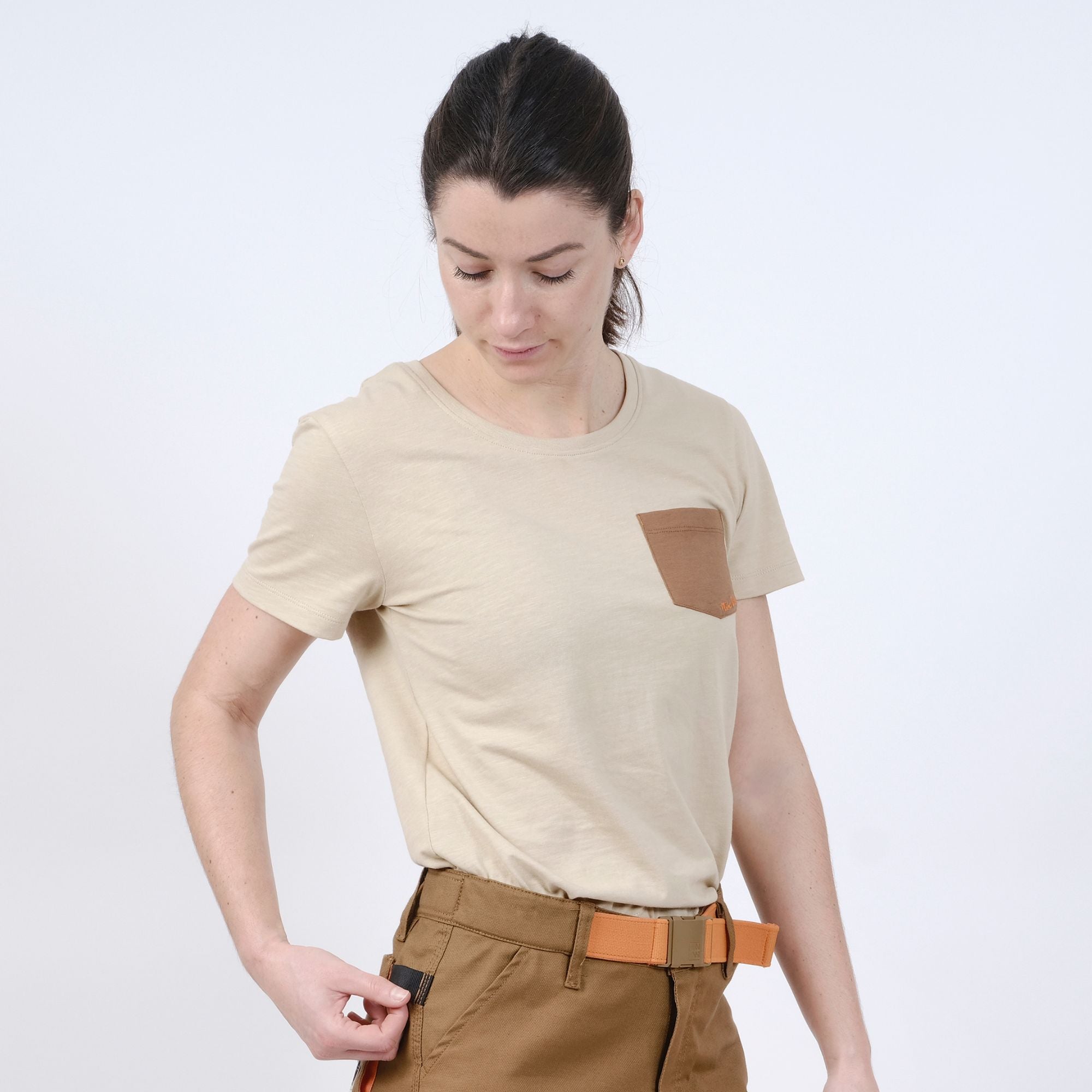 AGATHE - T-SHIRT MANCHES COURTES DE TRAVAIL - 1318 | Sable