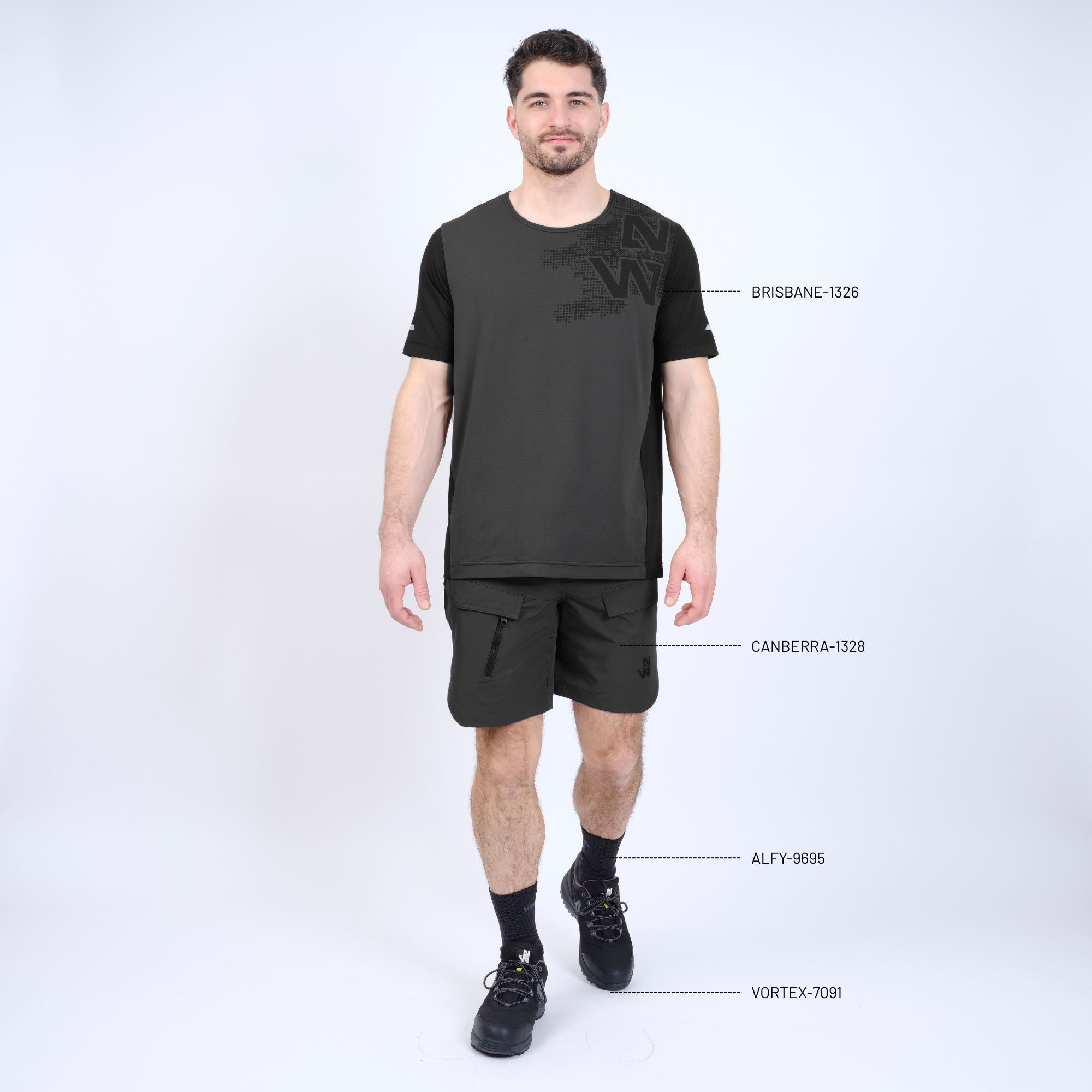 BRISBANE - T-SHIRT MANCHES COURTES DE TRAVAIL - 1326 | Titanium