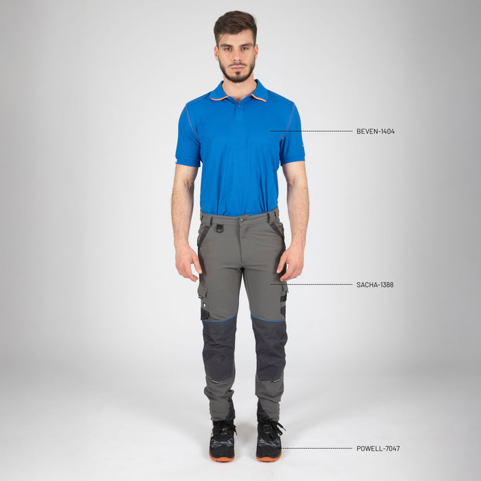 SACHA - PANTALON DE TRAVAIL - 1388 | Gris / Bleu