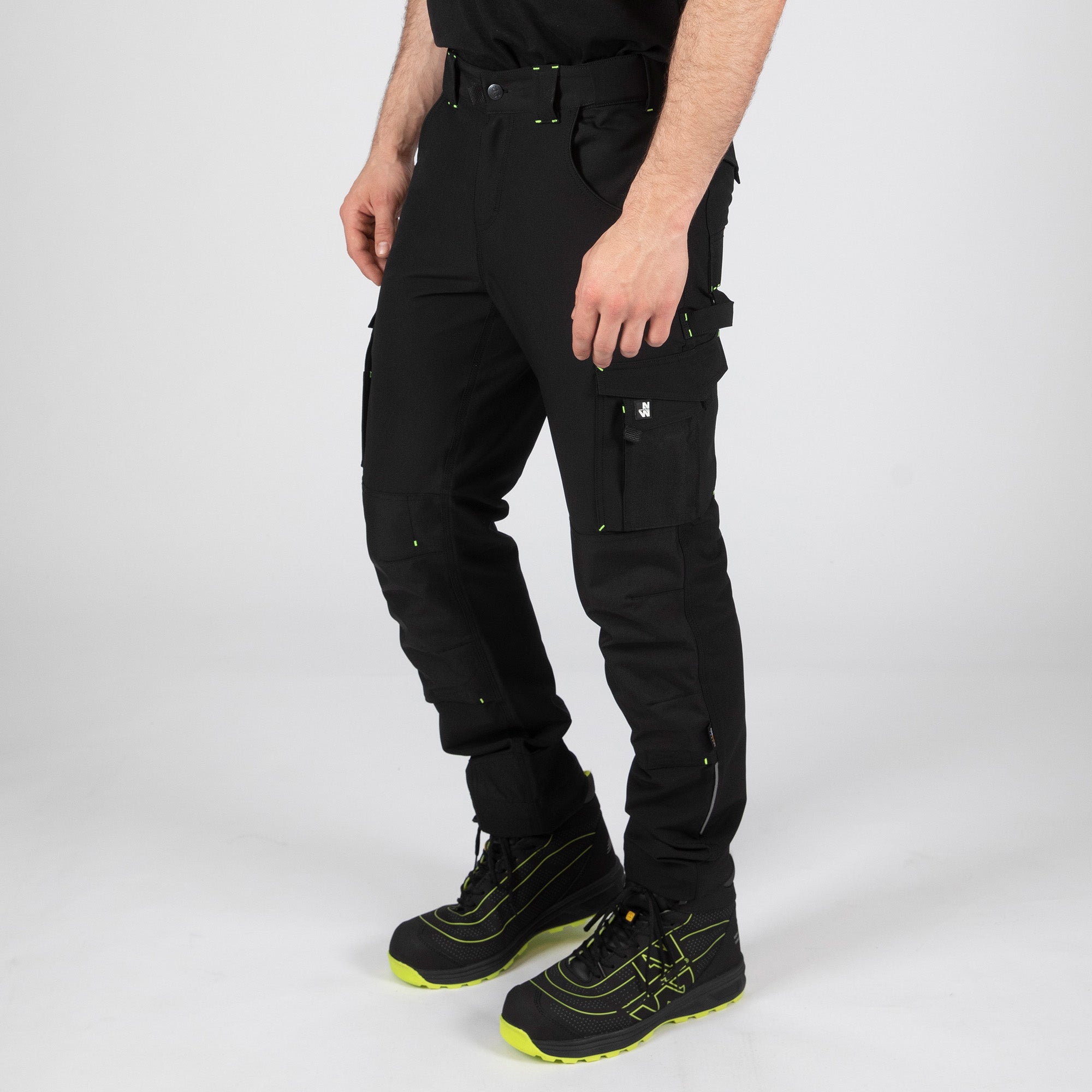 SACHA - WORK PANTS - 1388 | Black / Fluorescent yellow