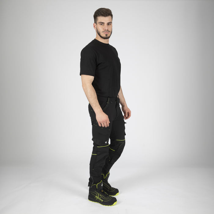 SACHA - PANTALON DE TRAVAIL - 1388 | Noir / Jaune fluo
