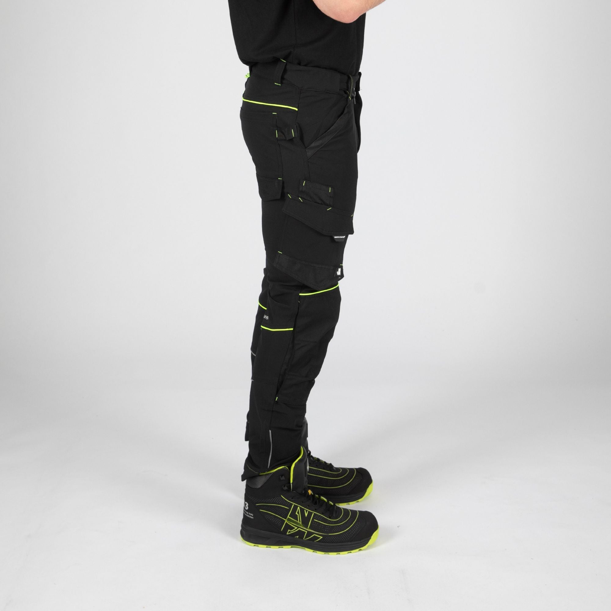 SACHA - WORK PANTS - 1388 | Black / Fluorescent yellow