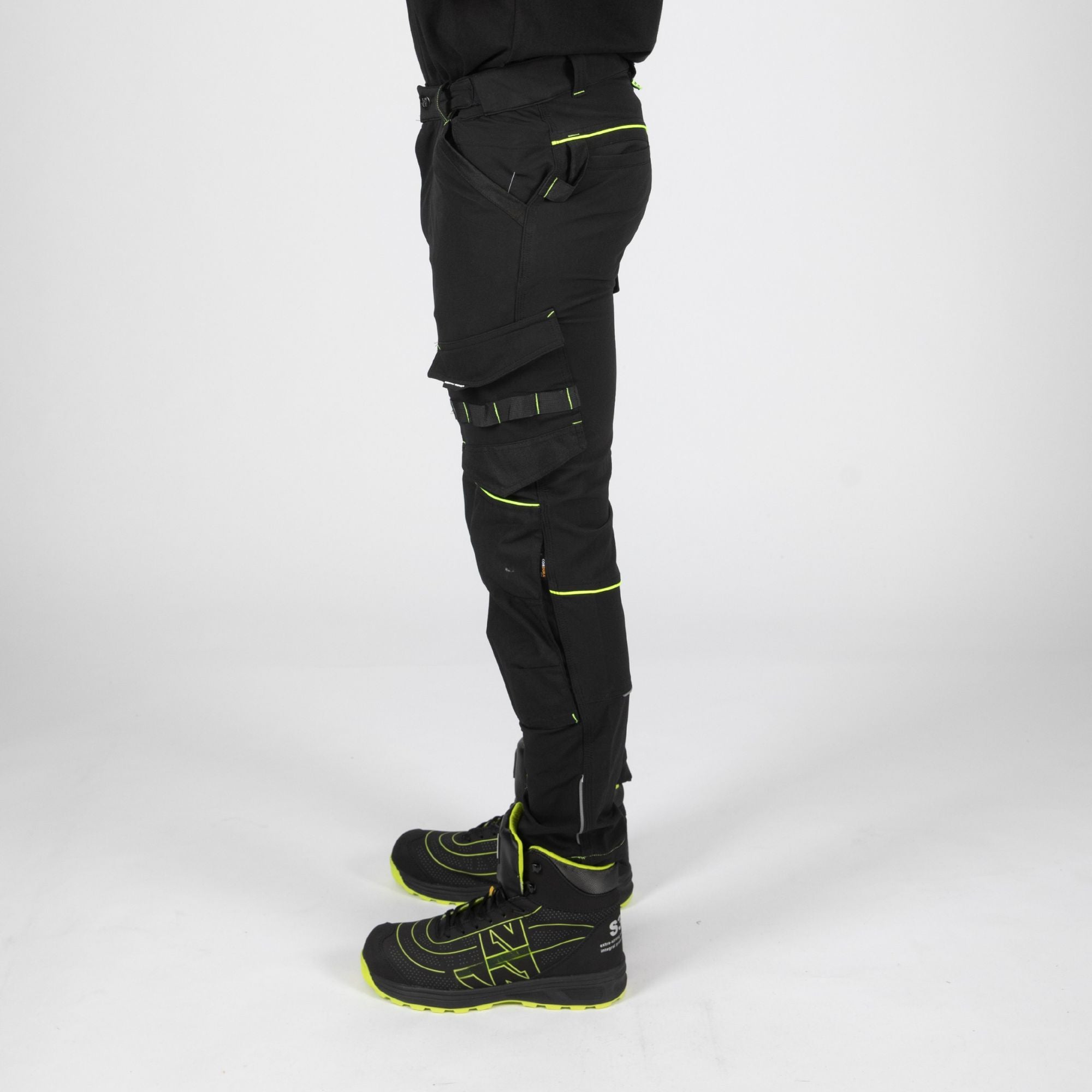 SACHA - WORK PANTS - 1388 | Black / Fluorescent yellow