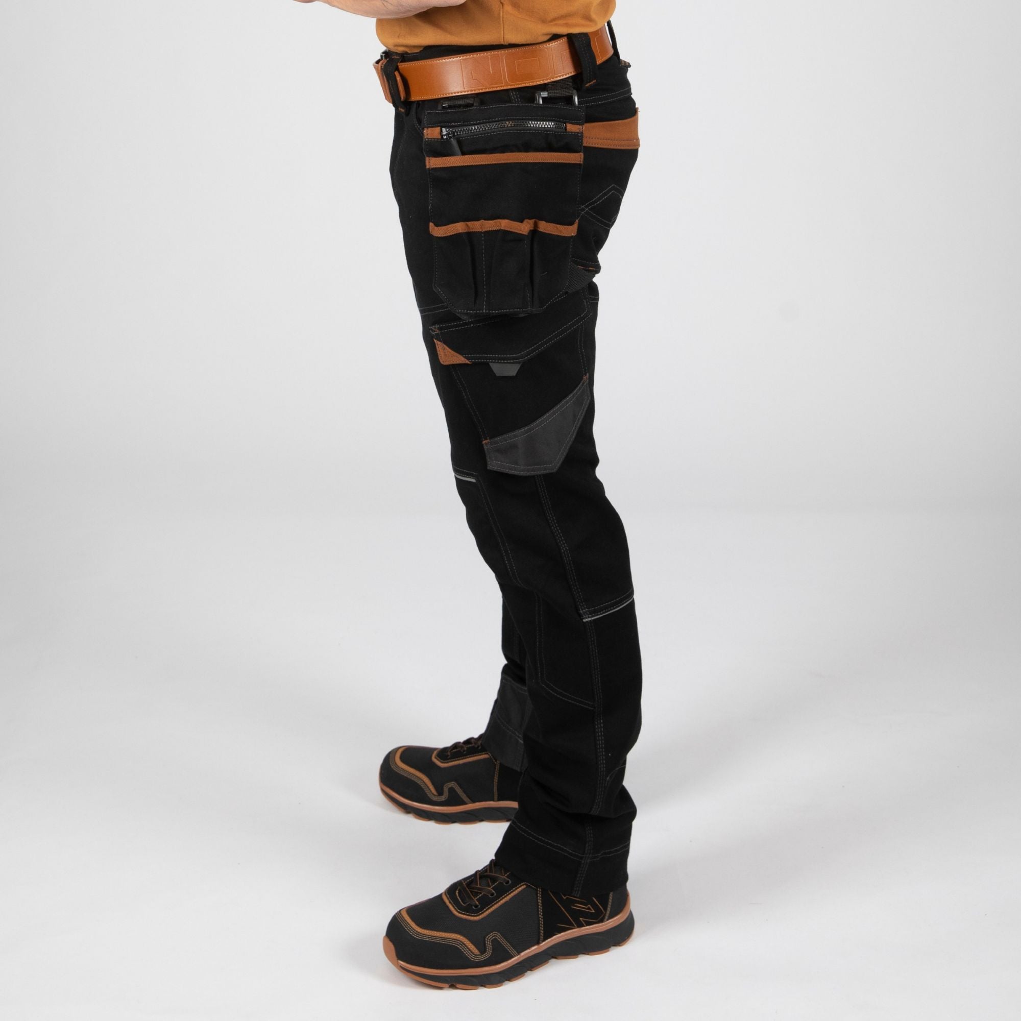 VICENTE - PANTALON DE TRAVAIL - 1389 | Noir / Camel