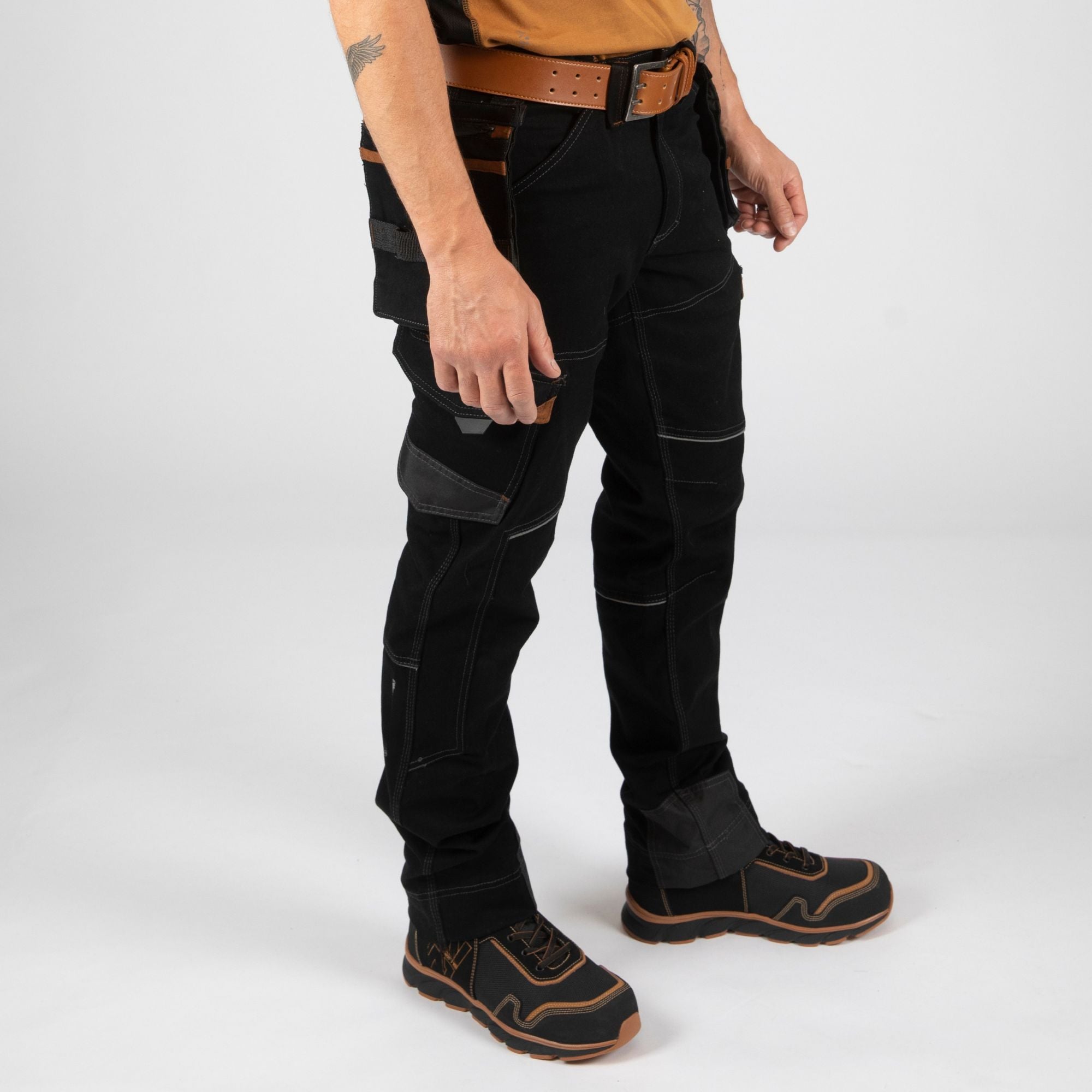 VICENTE - PANTALON DE TRAVAIL - 1389 | Noir / Camel