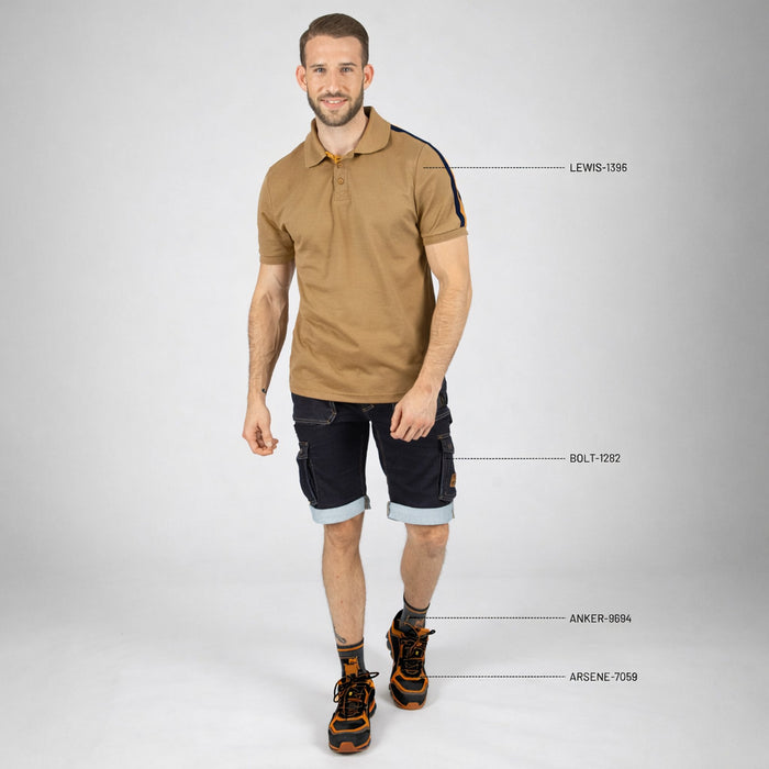 LEWIS - WORK POLO - 1396 | camel