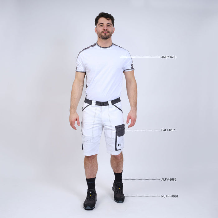 ANDY - SHORT-SLEEVED WORK T-SHIRT - 1400 | White / Grey