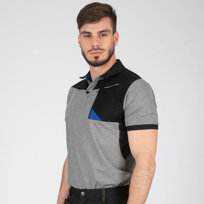 HORTEN - WORK POLO - 1403 | Black / Heather gray