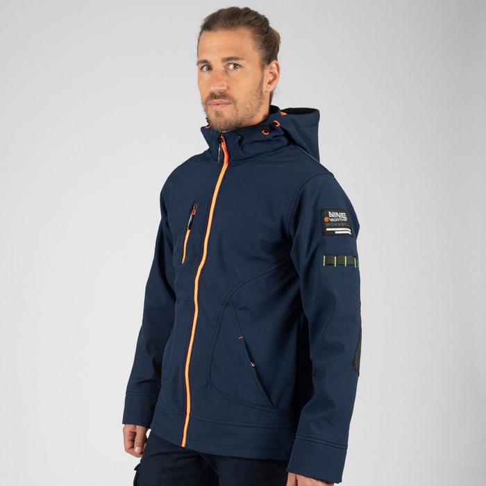 BOREL - BLOUSON DE TRAVAIL EN SOFTSHELL - 1511 | Marine / Orange fluo