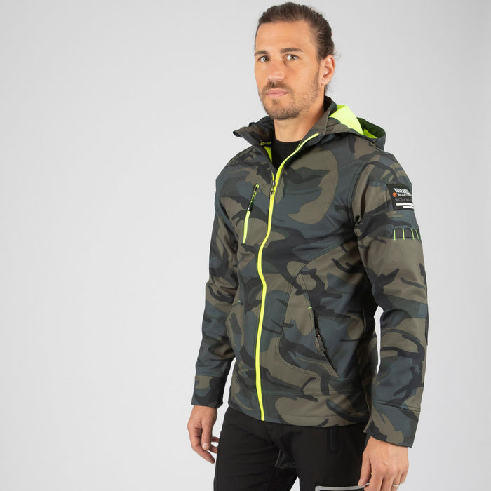 BOREL - BLOUSON DE TRAVAIL EN SOFTSHELL - 1511 | Woodland / Jaune fluo