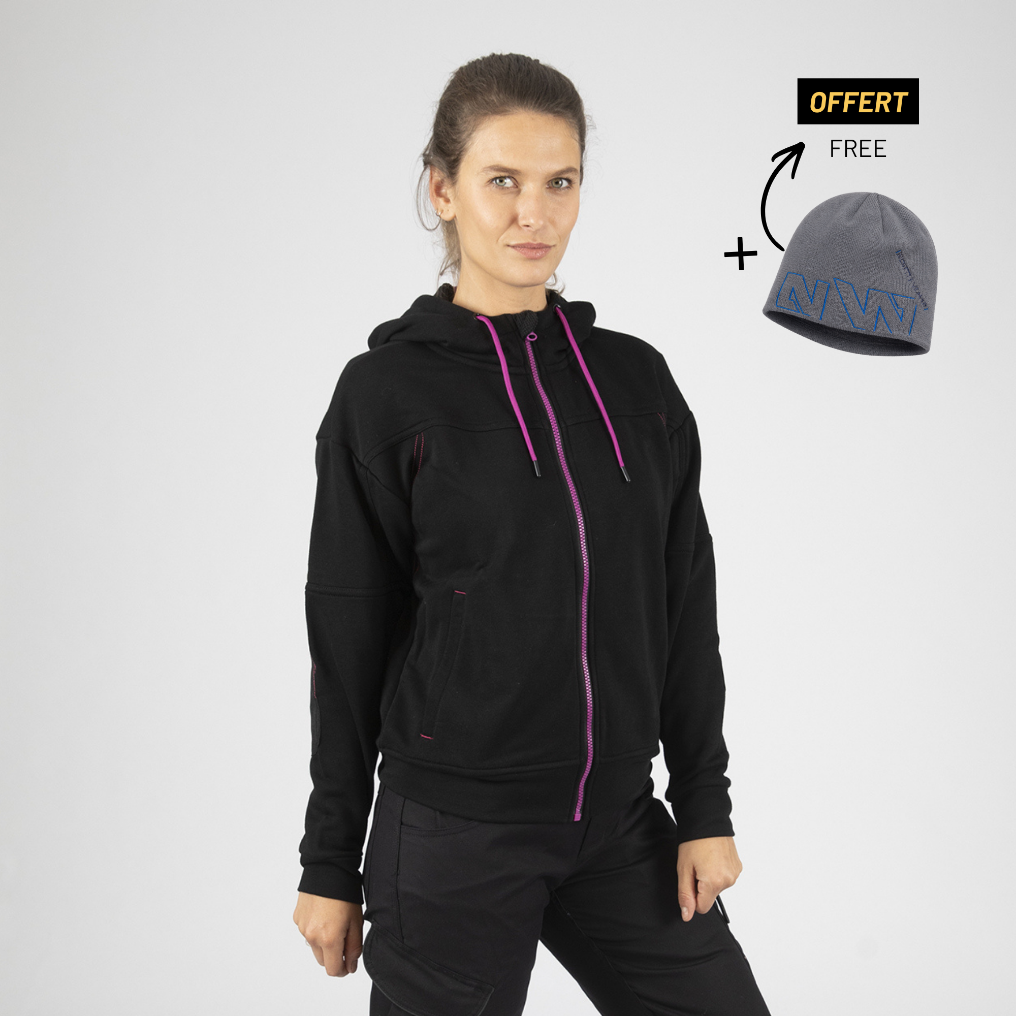 UMA - WORK VEST - 1271 | Black / Fuchsia