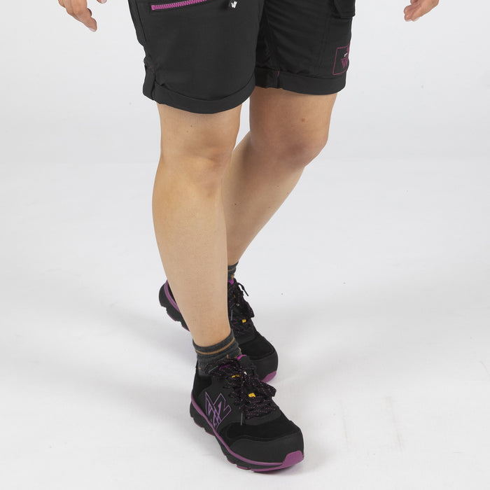 SHELLY - LOW SAFETY SHOES - 7064 | Black / Fuchsia